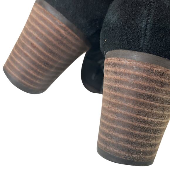 J. Crew Women’s Quinn Black Suede Ankle Boots Size 7 Block Heel Side Zip Booties - Picture 13 of 13